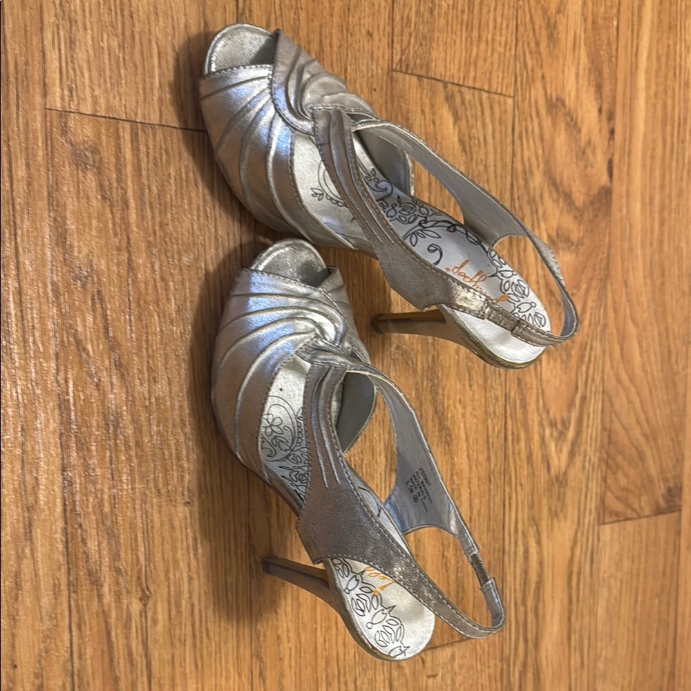 Jellypop Silver Heels with Strappy Design